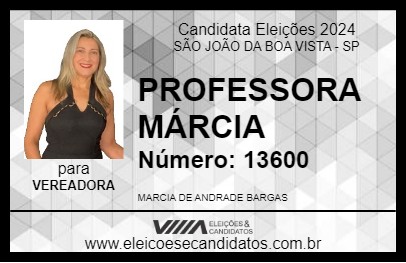 Candidato PROFESSORA MÁRCIA 2024 - SÃO JOÃO DA BOA VISTA - Eleições