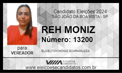 Candidato REH MONIZ 2024 - SÃO JOÃO DA BOA VISTA - Eleições