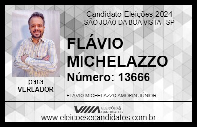 Candidato FLÁVIO MICHELAZZO 2024 - SÃO JOÃO DA BOA VISTA - Eleições