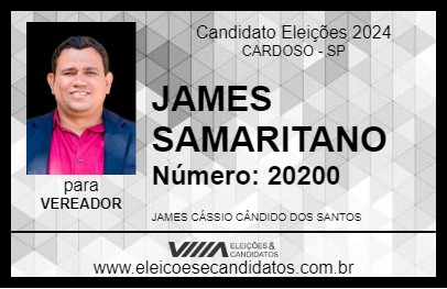 Candidato JAMES SAMARITANO  2024 - CARDOSO - Eleições