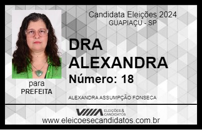 Candidato DRA ALEXANDRA 2024 - GUAPIAÇU - Eleições