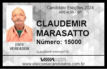 Candidato CLAUDEMIR MARASATTO 2024 - AREALVA - Eleições