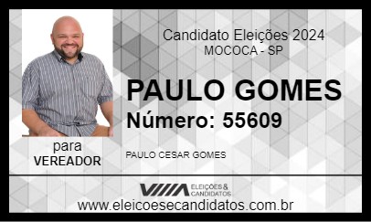 Candidato PAULO GOMES 2024 - MOCOCA - Eleições