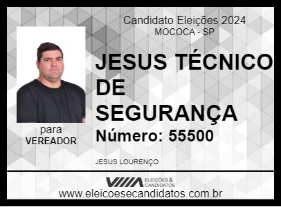 Candidato JESUS TÉCNICO DE SEGURANÇA 2024 - MOCOCA - Eleições