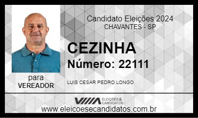 Candidato CEZINHA 2024 - CHAVANTES - Eleições