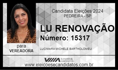 Candidato LU RENOVAÇÃO 2024 - PEDREIRA - Eleições