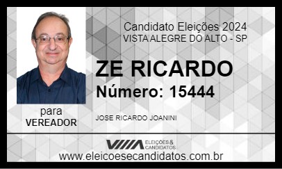 Candidato ZE RICARDO 2024 - VISTA ALEGRE DO ALTO - Eleições