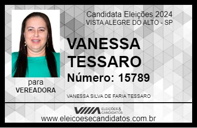 Candidato VANESSA TESSARO 2024 - VISTA ALEGRE DO ALTO - Eleições