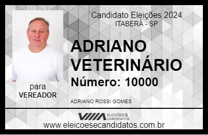 Candidato ADRIANO VETERINÁRIO 2024 - ITABERÁ - Eleições