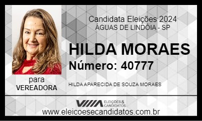 Candidato HILDA MORAES 2024 - ÁGUAS DE LINDÓIA - Eleições