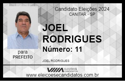 Candidato JOEL RODRIGUES 2024 - CANITAR - Eleições