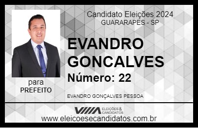 Candidato EVANDRO GONÇALVES 2024 - GUARARAPES - Eleições