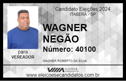 Candidato WAGNER NEGÃO 2024 - ITABERÁ - Eleições