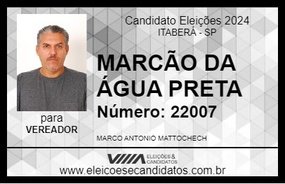 Candidato MARCÃO DA ÁGUA PRETA 2024 - ITABERÁ - Eleições