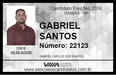 Candidato GABRIEL SANTOS 2024 - ITABERÁ - Eleições