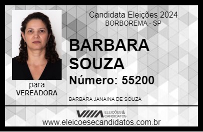 Candidato BARBARA SOUZA 2024 - BORBOREMA - Eleições