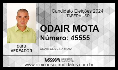 Candidato ODAIR MOTA 2024 - ITABERÁ - Eleições