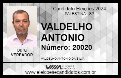 Candidato VALDELHO ANTONIO 2024 - PALESTINA - Eleições