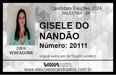 Candidato GISELE DO NANDÃO 2024 - PALESTINA - Eleições