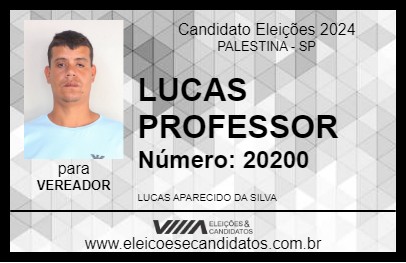 Candidato LUCAS PROFESSOR 2024 - PALESTINA - Eleições