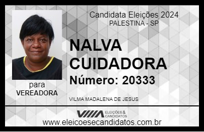 Candidato NALVA CUIDADORA 2024 - PALESTINA - Eleições