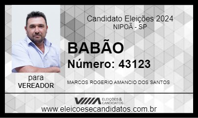 Candidato BABÃO 2024 - NIPOÃ - Eleições