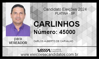 Candidato CARLINHOS 2024 - PLATINA - Eleições