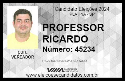 Candidato PROFESSOR RICARDO 2024 - PLATINA - Eleições