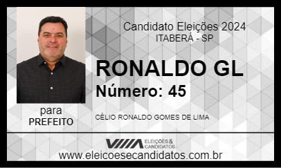 Candidato RONALDO GL 2024 - ITABERÁ - Eleições