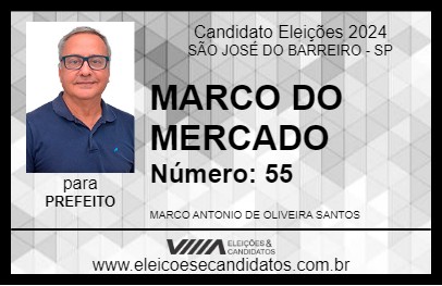 Candidato MARCO DO MERCADO 2024 - SÃO JOSÉ DO BARREIRO - Eleições