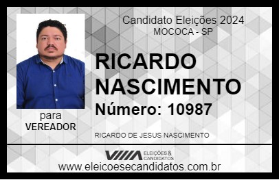 Candidato RICARDO NASCIMENTO 2024 - MOCOCA - Eleições