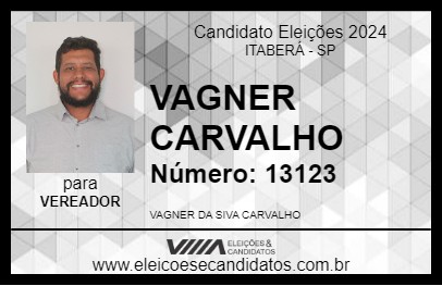 Candidato VAGNER CARVALHO 2024 - ITABERÁ - Eleições