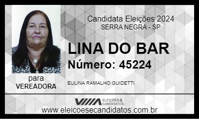 Candidato LINA DO BAR 2024 - SERRA NEGRA - Eleições