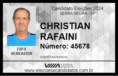 Candidato CHRISTIAN RAFAINI 2024 - SERRA NEGRA - Eleições