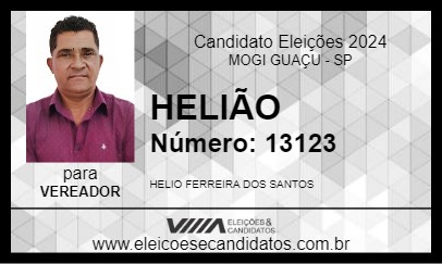 Candidato HELIÃO 2024 - MOGI GUAÇU - Eleições