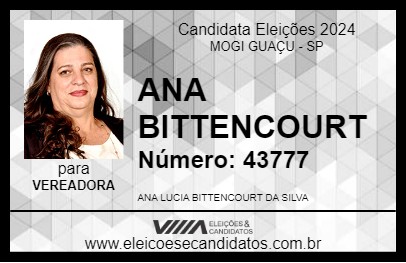 Candidato ANA BITTENCOURT 2024 - MOGI GUAÇU - Eleições