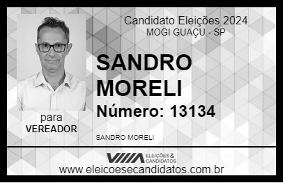 Candidato SANDRO MORELI 2024 - MOGI GUAÇU - Eleições