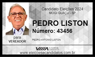 Candidato PEDRO LISTON 2024 - MOGI GUAÇU - Eleições