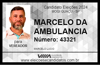 Candidato MARCELO DA AMBULANCIA 2024 - MOGI GUAÇU - Eleições