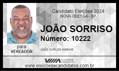 Candidato JOÃO SORRISO 2024 - NOVA ODESSA - Eleições