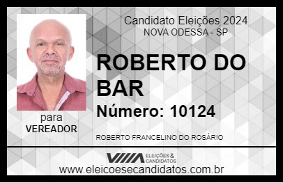 Candidato ROBERTO DO BAR 2024 - NOVA ODESSA - Eleições