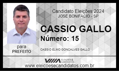 Candidato CASSIO GALLO 2024 - JOSÉ BONIFÁCIO - Eleições