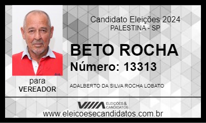 Candidato BETO ROCHA 2024 - PALESTINA - Eleições