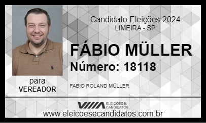 Candidato FÁBIO MÜLLER 2024 - LIMEIRA - Eleições