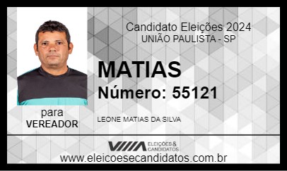 Candidato MATIAS 2024 - UNIÃO PAULISTA - Eleições