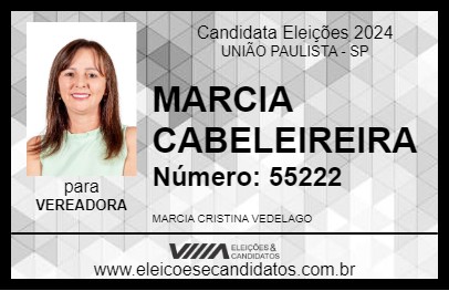 Candidato MARCIA CABELEIREIRA 2024 - UNIÃO PAULISTA - Eleições