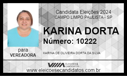 Candidato KARINA DORTA 2024 - CAMPO LIMPO PAULISTA - Eleições