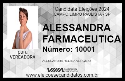 Candidato ALESSANDRA FARMACEUTICA 2024 - CAMPO LIMPO PAULISTA - Eleições