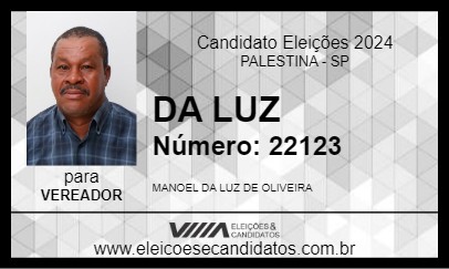 Candidato DA LUZ 2024 - PALESTINA - Eleições