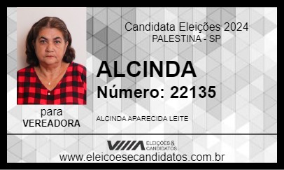 Candidato ALCINDA 2024 - PALESTINA - Eleições